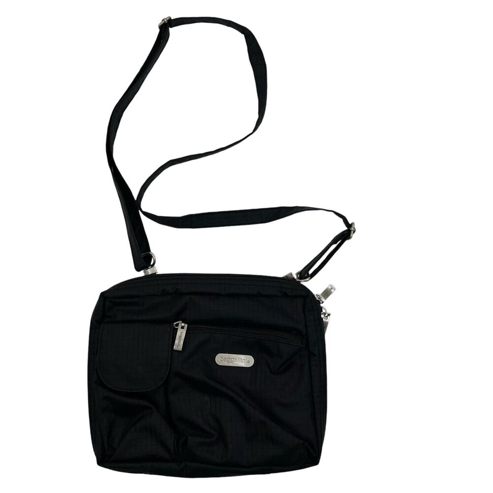 Baggallini Multi Component Convertible Crossbody Belt Bag Ripstop Black‎ Purse